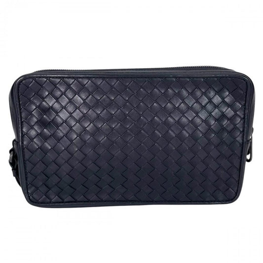BOTTEGAVENETA ボッテガヴェネタ クラッチバッグ イントレチャート ハンドバッグ 391670 カーフ レザー ブラック 黒 ブラック金具 メンズ【中古品】