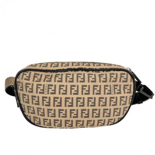 FENDI フェンディ ショルダーバッグ ズッキーノ ミニマル 8BR324 キャンバス レザー ブラウン 茶 シルバー金具 レディース【中古品】