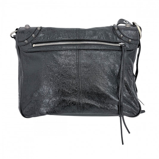 【開店SALE】 BALENCIAGA バレンシアガ ショルダーバッグ メッセンジャーバッグ ミディアム ルカゴール LE CAGOLE 719093 ラムスキン ブラック 黒 シルバー金具 メンズ【中古品】