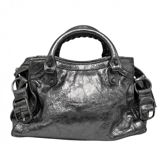 BALENCIAGA バレンシアガ 2WAY ネオカゴール XS ハンドバッグ ショルダーバッグ 700940 レザー シルバー シルバー金具 レディース【中古品】