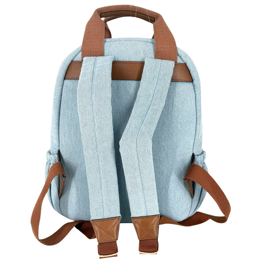 Chloe クロエ リュック デニム バックパック C20867 コットン レザー ブルー 青 ブラウン 茶 ゴールド金具 キッズ【中古品】