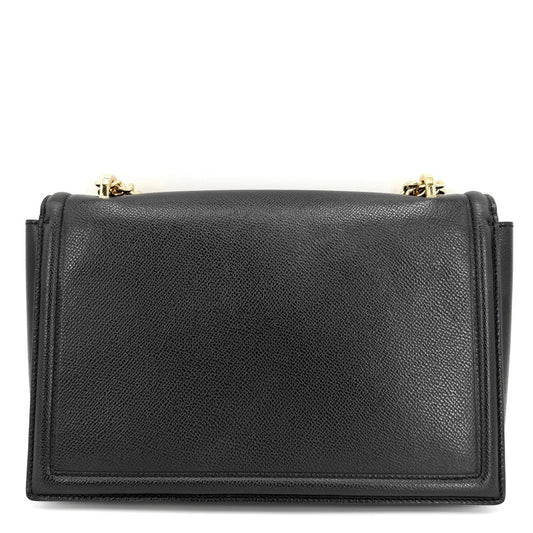 Salvatore Ferragamo サルヴァトーレフェラガモ ショルダーバッグ ヴァラリボン チェーンショルダー 21-G462 レザー ブラック 黒 ゴールド金具 レディース【中古品】