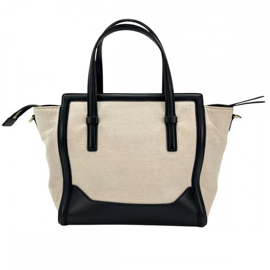 【開店SALE】 Salvatore Ferragamo サルヴァトーレフェラガモ 2WAY トートバッグ ショルダーバック ハンドバッグ アイボリー ブラック 黒 ゴールド金具 レディース【中古品】