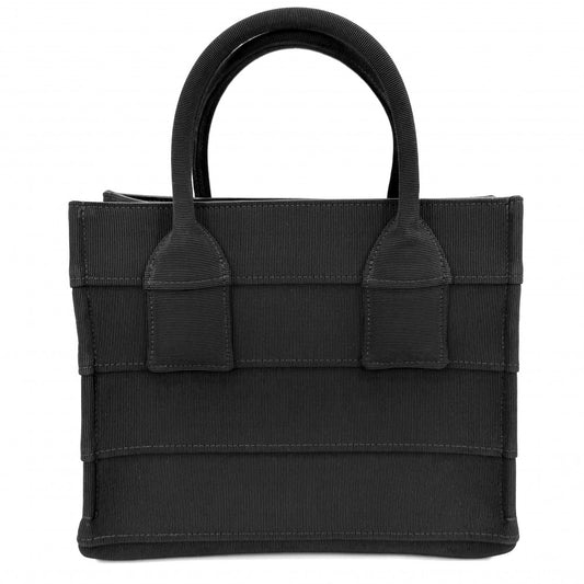 Salvatore Ferragamo サルヴァトーレフェラガモ ハンドバッグ ロゴ ミニトートバッグ キャンバス ブラック 黒 ゴールド金具 レディース【中古品】