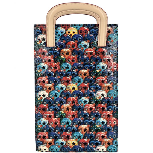 【開店SALE】 Christian Louboutin クリスチャンルブタン 3WAY トリックトラックスモール ハンドバッグ ショルダーバッグ スタッズ ポートフォリオスカル クラッチバッグ レザー マルチカラー シルバー金具 レディース【中古品】