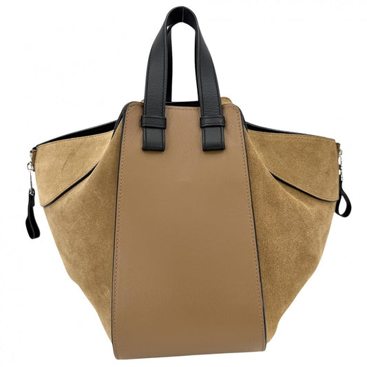 LOEWE ロエベ 2WAY アナグラム ハンモックバッグスモール ショルダーバッグ ハンドバッグ トートバッグ レザー スエード ブラウン 茶 ブラック 黒 シルバー金具 レディース【中古品】