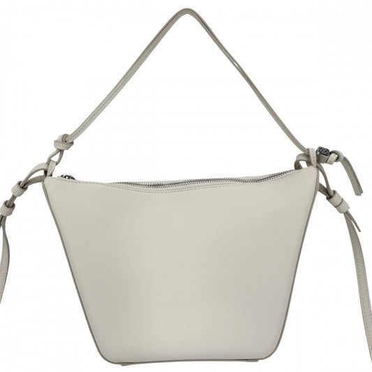 LOEWE ロエベ 2WAY アナグラム ハンモック ホーボーバッグミニ ハンドバッグ ショルダーバッグ レザー ホワイト 白 シルバー金具 レディース【中古品】