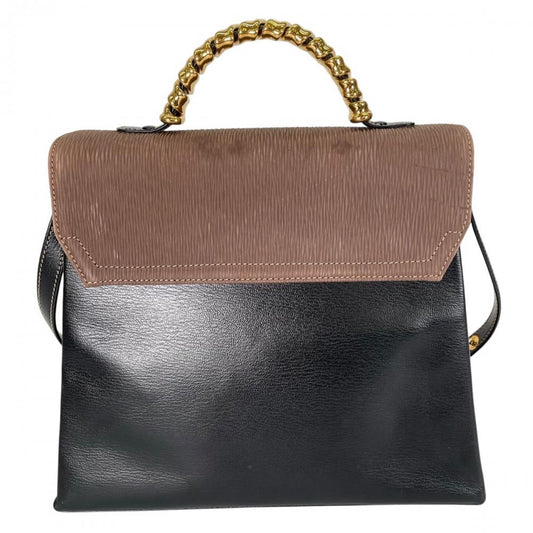 LOEWE ロエベ ハンドバッグ ベラスケス 2WAY カーフ ブラック 黒 ブラウン 茶 ゴールド金具 レディース【中古品】