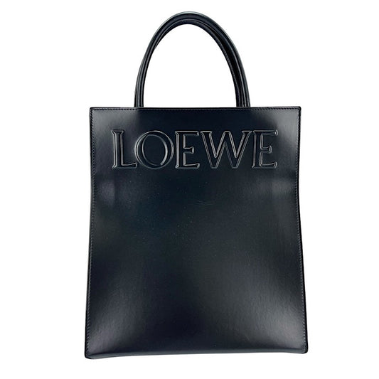 LOEWE ロエベ 2WAY スタンダードトート ハンドバッグ ショルダーバッグ ブラック 黒 ゴールド金具 レディース【中古品】