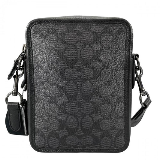 COACH コーチ ショルダーバッグ シグネチャー サリバン クロスボディ CW388 PVCコーティングキャンバス ブラック 黒 ブラック金具 メンズ【中古品】