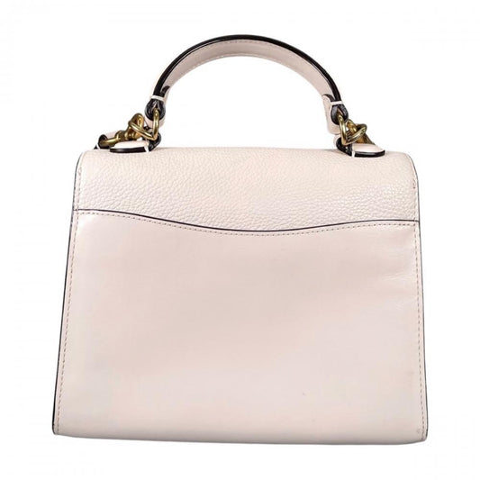 COACH コーチ ショルダーバッグ タビー トップハンドル 20 2WAY 636 カーフ ホワイト 白 ゴールド金具 レディース【中古品】