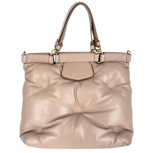 【開店SALE】 MARTIN MARGIELA マルタンマルジェラ 2WAY MAISON MARGIELA グラムスラム メゾンマルジェラ ハンドバッグ ショルダーバッグ レザー ピンクベージュ ゴールド金具 レディース【中古品】