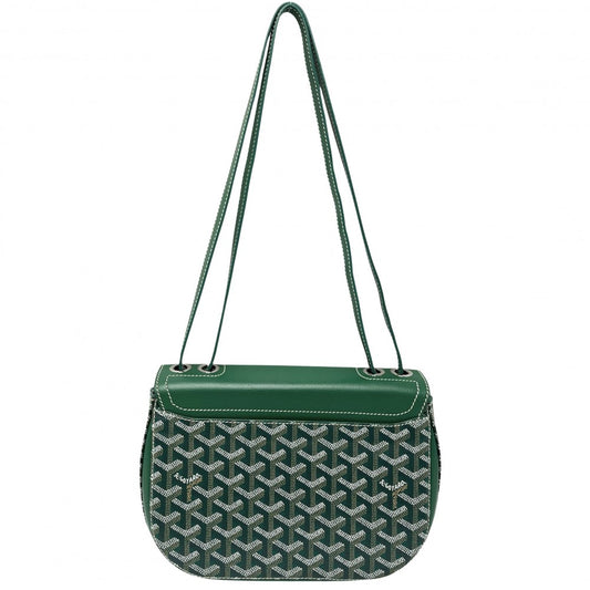 GOYARD ゴヤール ショルダーバッグ サック233 PM 233SH2PMLTY09CL09P PVCコーティングキャンバス レザー グリーン 緑 シルバー金具 レディース【中古品】