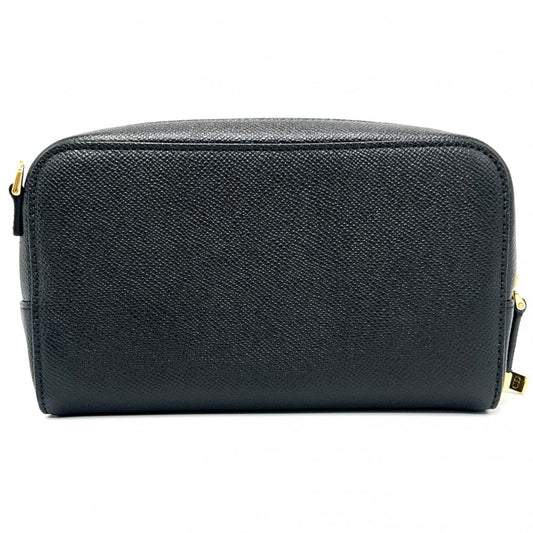 Christian Dior クリスチャンディオール ショルダーバッグ カロ ダブルポーチ レザー ブラック 黒 ゴールド金具 レディース【中古品】
