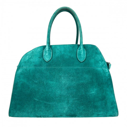 ハンドバッグ THE ROW ザロウ Soft Margaux 15 マルゴー15 トートバッグ スウェード グリーン 緑 シルバー金具 レディース【中古品】