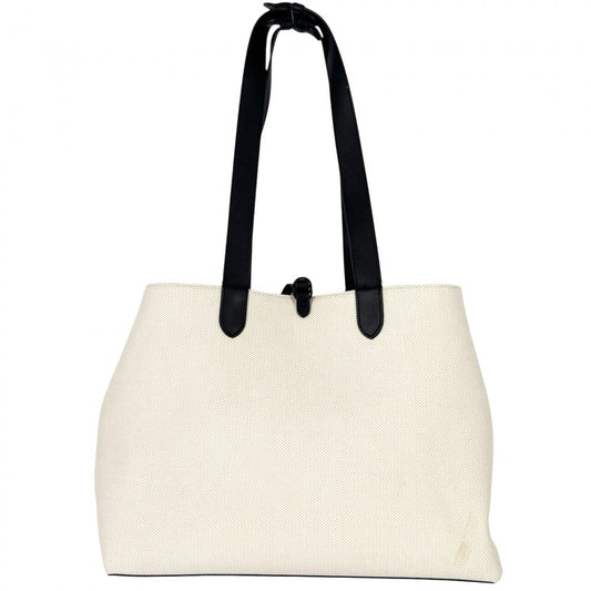 Christian Dior クリスチャンディオール トートバッグ トゥジュール ラージ ハンドバッグ エッフェル塔 M2820SZBF キャンバス レザー アイボリー ブラック 黒 ブラック金具 レディース【中古品】
