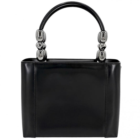 Christian Dior クリスチャンディオール ハンドバッグ マリスパール マット 小さめ かばん 鞄 レザー ブラック 黒 ガンメタル金具 レディース【中古品】