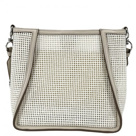 【開店SALE】 Stella McCartney ステラマッカートニー ショルダーバッグ ステラロゴ ミニクロスボディバッグ メッシュ 700073 コットン ポリエステル ナイロン ホワイト 白 シルバー金具 レディース【中古品】