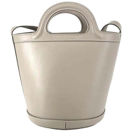 【開店SALE】 MARNI マルニ 2WAY TROPICALIAスモールバケットバッグ ハンドバッグ ショルダーバッグ SCMP0056U0 レザー ベージュ ゴールド金具 レディース【中古品】