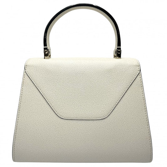 【開店SALE】 Valextra ヴァレクストラ 2WAY ミニイジィデ ハンドバッグ ショルダーバッグ ホワイト 白 レザー アイボリー ゴールド金具 レディース【中古品】