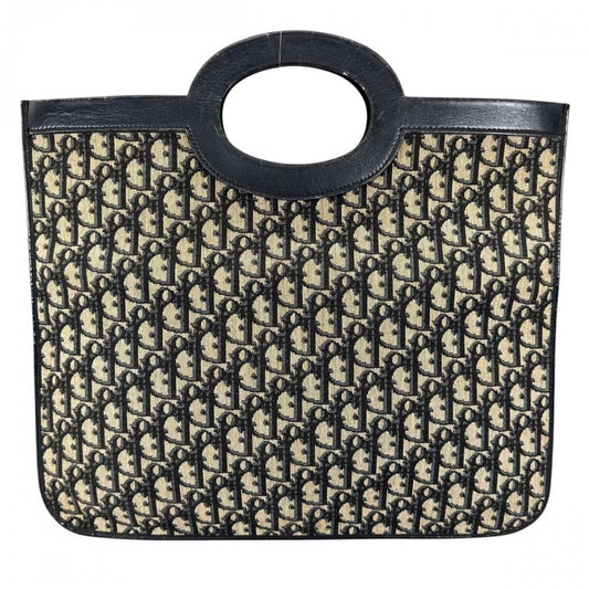 Christian Dior クリスチャンディオール ハンドバッグ オブリーク キャンバス レザー ゴールド金具 レディース【中古品】