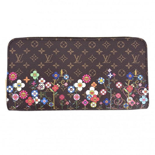 LOUIS VUITTON ルイヴィトン 長財布 モノグラム LVxTMジッピーウォレット ロングウォレット 村上隆 日本限定 M14162 ブラウン 茶 マルチカラー ゴールド金具 レディース【中古品】