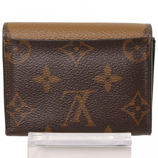 LOUIS VUITTON ルイヴィトン 二つ折り財布 モノグラムジャイアントリバース ポルトフォイユゾエ ミニウォレット M80725 ブラウン 茶 ゴールド金具 レディース【中古品】