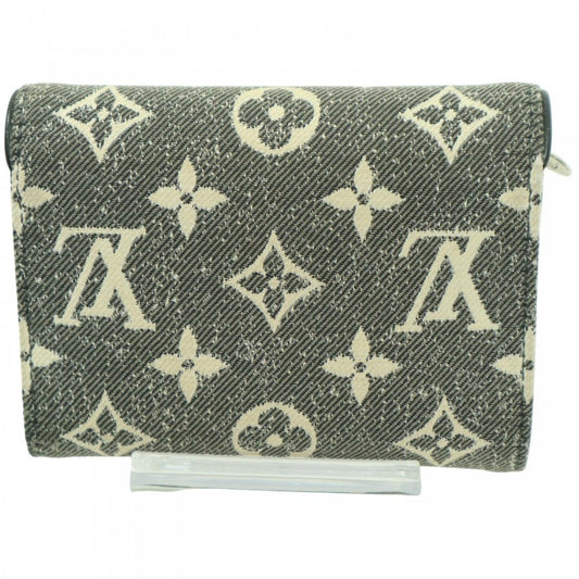 LOUIS VUITTON ルイヴィトン 三つ折り財布 モノグラムジャガード ポルトフォイユ・ヴィクトリーヌ コンパクトウォレット M81859 グレー シルバー金具 レディース【中古品】