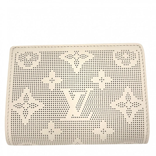 LOUIS VUITTON ルイヴィトン 三つ折り財布 モノグラムマヒナ ポルトフォイユクレア コンパクト ミニウォレット アイボリー グリーン M83075 クオーツ シルバー金具 レディース【中古品】