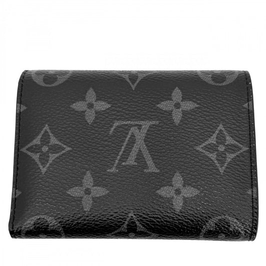 LOUIS VUITTON ルイヴィトン 三つ折り財布 モノグラムエクリプス ヴィクター・ウォレット ミニウォレット ミニ財布 コンパクトウォレット M12598 ブラック 黒 シルバー金具 メンズ【中古品】