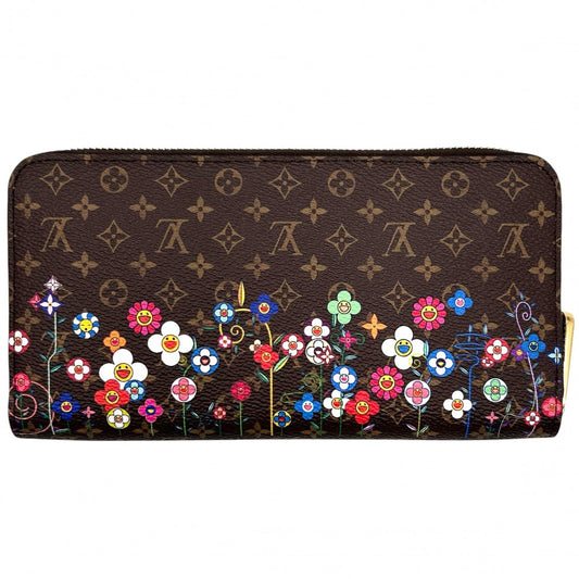 LOUIS VUITTON ルイヴィトン 長財布 モノグラム LVxTMジッピーウォレット ロングウォレット 村上隆 日本限定 M14162 ブラウン 茶 ゴールド金具 レディース【中古品】