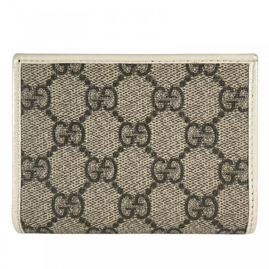 GUCCI グッチ 二つ折り財布 GGキャンバス ブラウン 茶 ゴールド金具 レディース【中古品】