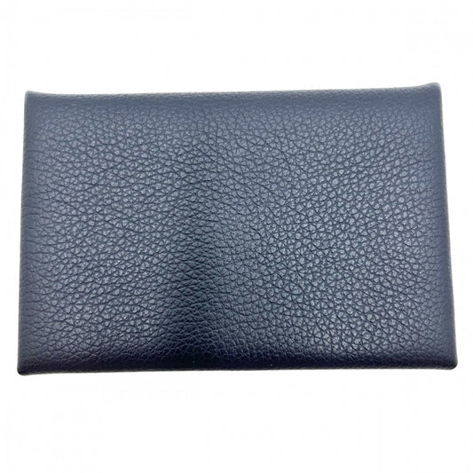 【開店SALE】 HERMES エルメス コインケース カルヴィ 小銭入れ カードケース 小物 メンズ レディース 男女兼用 U ヴォーエプソン ネイビー 紺 シルバー金具 ユニセックス 2022年【中古品】