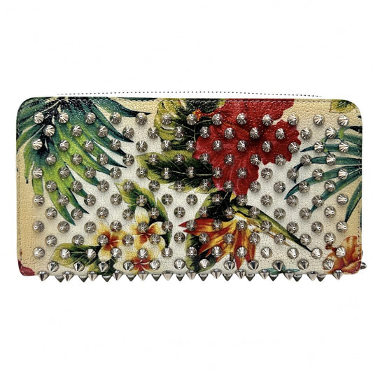 Christian Louboutin クリスチャンルブタン 長財布 ハワイ パネトーネ スタッズ ロングウォレット 1165145 レザー マルチカラー ゴールド金具 レディース【中古品】