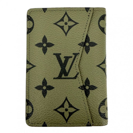 LOUIS VUITTON ルイヴィトン カードケース モノグラムトーン オーガナイザードゥポッシュ 名刺入れ 定期入れ 小物 M82797 カーキ オレンジ メンズ【中古品】