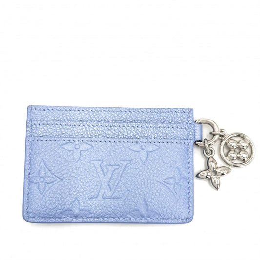 【開店SALE】 LOUIS VUITTON ルイヴィトン カードケース モノグラムアンプラント ポルトカルトLVチャーム パスケース ブルー 小物 M26523 ブルーフロスト シルバー金具 レディース【中古品】