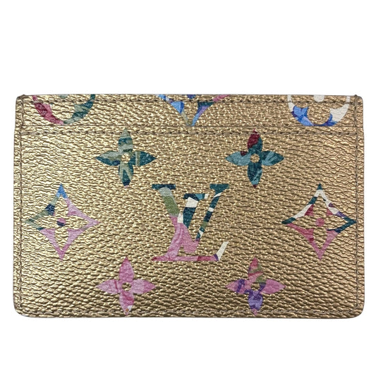 LOUIS VUITTON ルイヴィトン カードケース ボルトカルトサーンプル LVガーデン 名刺入れ 定期入れ モノグラム M81726 PVCコーティングキャンバス グレインカーフレザー ゴールド マルチカラー レディース【中古品】