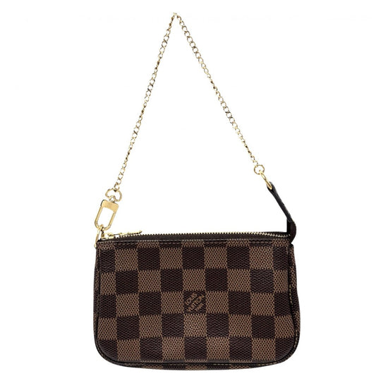【開店SALE】 LOUIS VUITTON ルイヴィトン ハンドバッグ ミニポシェットアクセソワール アクセサリーポーチ MiniPochette Accessoires N58009 ダミエキャンバス ブラウン 茶 ゴールド金具 レディース【中古品】