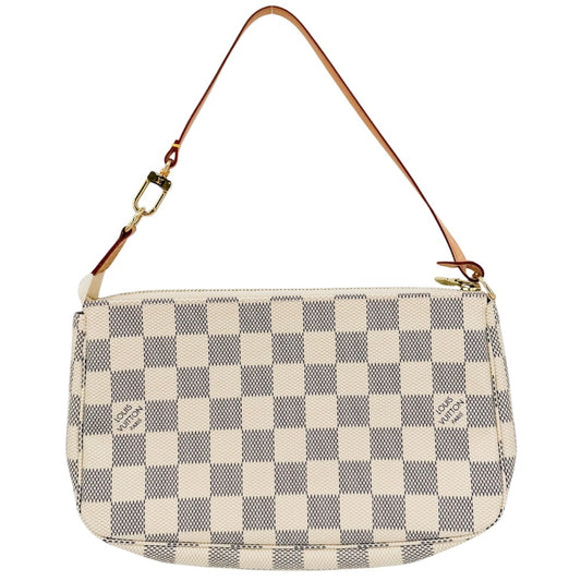 LOUIS VUITTON ルイヴィトン ハンドバッグ ポシェットアクセソワール アクセサリーポーチ Pochette Accessoires N41207 ダミエアズールキャンバス ホワイト 白 ゴールド金具 レディース【中古品】