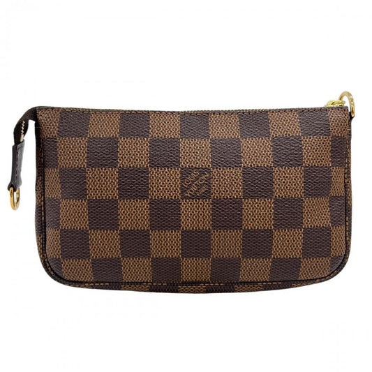 LOUIS VUITTON ルイヴィトン ポーチ ダミエ・エベヌ ポシェット・アクセソワール N58009 ブラウン 茶 ゴールド金具 レディース【中古品】