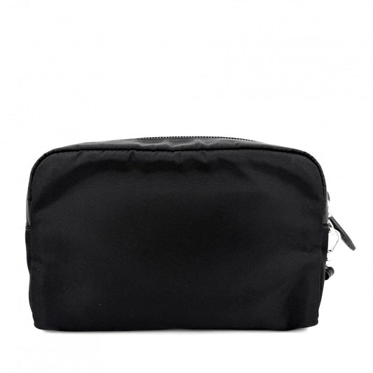 PRADA プラダ ポーチ スモール Re-Nylon ポーチ 1NS021 ナイロン ブラック 黒 シルバー金具 レディース【中古品】