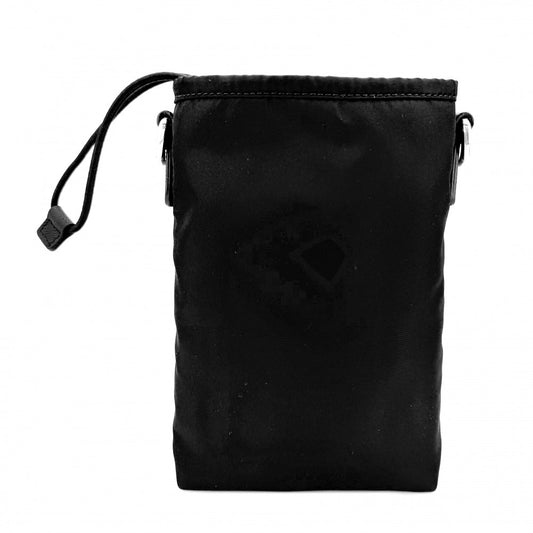 PRADA プラダ ショルダーバッグ スマートフォンケース トライアングルロゴ 2ZH155 ナイロン レザー ブラック 黒 シルバー金具 ユニセックス【中古品】