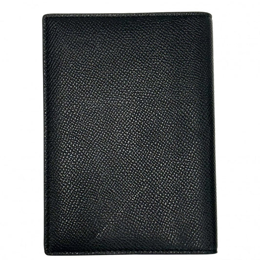 BALENCIAGA バレンシアガ パスポートケース ロゴプリント カードケース 787742 レザー ブラック 黒 ゴールド ユニセックス【中古品】