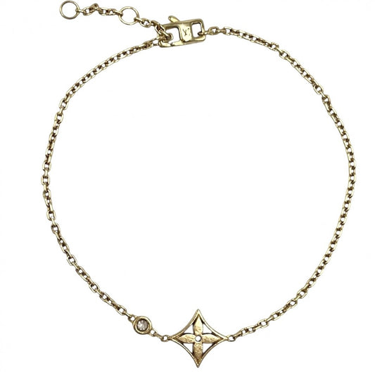 【開店SALE】 LOUIS VUITTON ルイヴィトン ブレスレット ブラスレ モノグラム イディール ジュエリー アクセサリー 1Pダイヤ Au750 K18イエローゴールド ダイヤモンド Q95244 レディース 約2.9g【中古品】