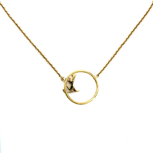 LOUIS VUITTON ルイヴィトン ネックレス コリエ・LV エクリプス アクセサリー ペンダント M00762 ゴールド ユニセックス 約6.2g【中古品】