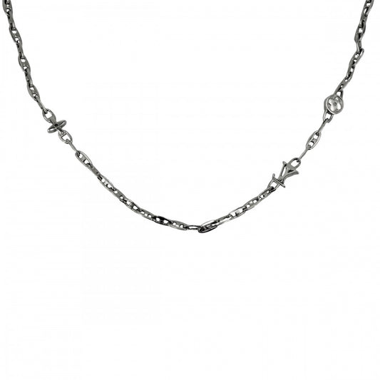 【開店SALE】 LOUIS VUITTON ルイヴィトン ネックレス LVスピード アクセサリー M02225 シルバー メンズ 約10.6g【中古品】