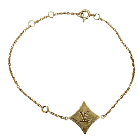 LOUIS VUITTON ルイヴィトン ブレスレット スター ブロッサム BB アクセサリー ジュエリー K18イエローゴールド ダイヤモンド0.04ct Q95677 ゴールド ブラック 黒 レディース 約3.0g【中古品】