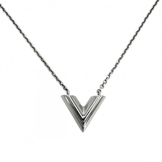 LOUIS VUITTON ルイヴィトン ネックレス エセンシャルV ペンダント アクセサリー メンズ レディース 男女兼用 M63197 シルバー ユニセックス 約9.3g【中古品】