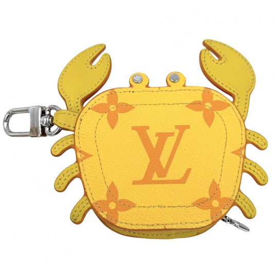LOUIS VUITTON ルイヴィトン キーホルダー バッグチャーム・LVクラブ ポーチ 小物入れ M01932 モノグラムキャンバス イエロー シルバー金具 レディース【中古品】