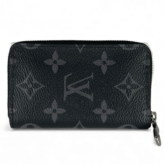 LOUIS VUITTON ルイヴィトン コインケース モノグラムエクリプス ジッピーコインパースヴェルティカル M81662 ブラック 黒 シルバー金具 メンズ【中古品】